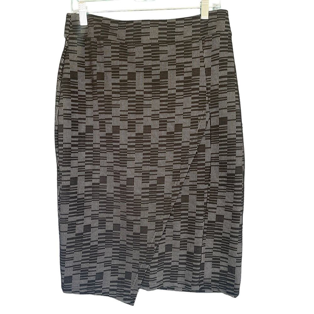 ANTHROPOLOGIE Skirt Sz M Maeve Tearoom Pencil black and white w/ Lining